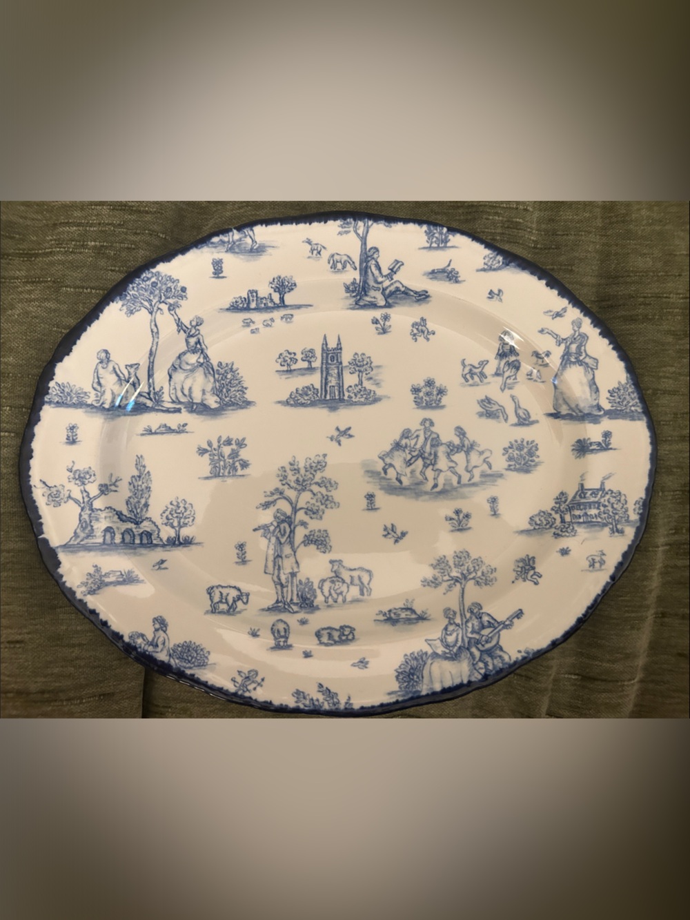 Toille de Jouy Blue (Scallop)
by WOOD & SONS